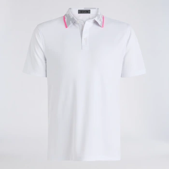 CAMO COLLAR PERFORMANCE PIQU&Eacute; POLO in Snow