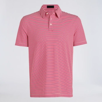 ALL PLAY STRIPE STRETCH KNIT POLO in RUBY