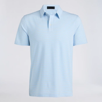 ALL PLAY STRIPE STRETCH KNIT POLO in BAJA