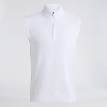 BRUSHED BACK TECH TERRY 1/4 ZIP GILET in Snow