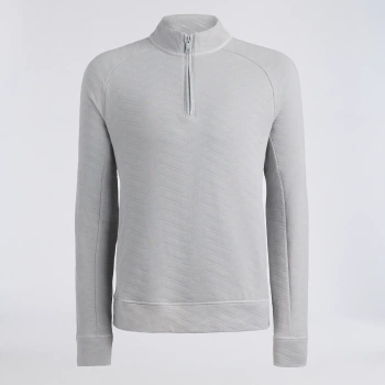 DUNES COTTON QUILTED 1/4 ZIP PULLOVER in NIMBUS MELANGE