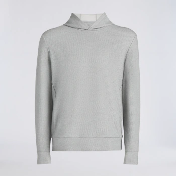 PEBBLE QUILTED HOODIE in NIMBUS MELANGE