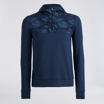 CAMO BRUSHED BACK TECH TERRY 1/4 ZIP HOODIE in TWILIGHT CAMO