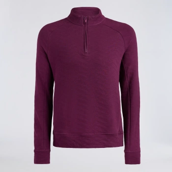 DUNES COTTON QUILTED 1/4 ZIP PULLOVER in DARK PLUM