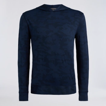 CAMO JACQUARD JERSEY HOODIE in Twilight