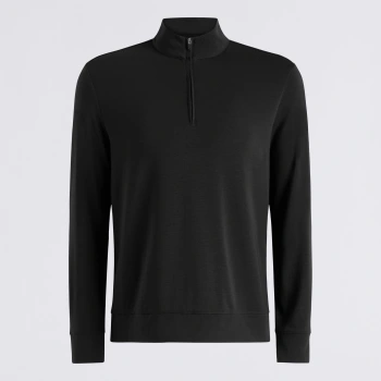 SOFT TOUCH JERSEY 1/4 ZIP in Onyx
