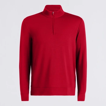 SOFT TOUCH JERSEY 1/4 ZIP in RUBY