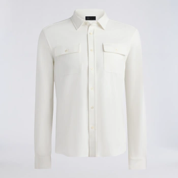 LTD RELEASE BRUSHED COTTON LONG SLEEVE SHIRT in Snow