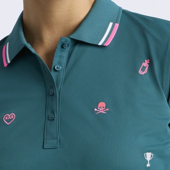 Alternative image of ICON EMBROIDERED TECH PIQU&Eacute; LONG SLEEVE POLO in MARINE TEAL