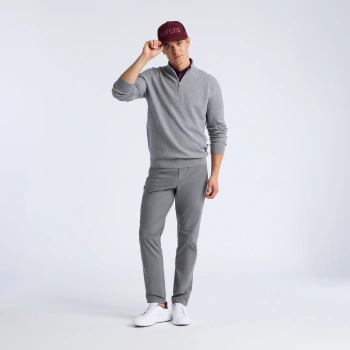 Alternative image of THE CLUB MERINO WOOL 1/4 ZIP JUMPER in NIMBUS MELANGE