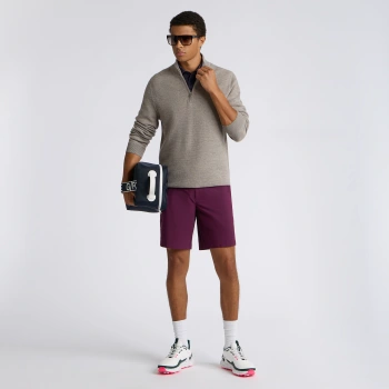 Alternative image of THE CLUB MERINO WOOL 1/4 ZIP JUMPER in PUMICE MELANGE
