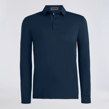ALL PLAY STRETCH KNIT LONG SLEEVE POLO in Twilight