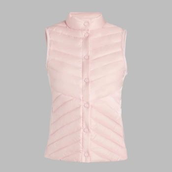 DOWN QUILTED TAFFETA TECH GILET in Blush
