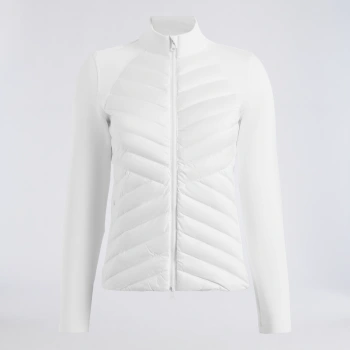 V-DOWN QUILTED HYBRID JACKET in CHALK WHITE