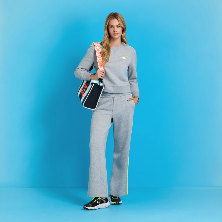BRUSHED BACK FRENCH TERRY LOUNGE PANT in MELANGE GREY - Alternate Image 1