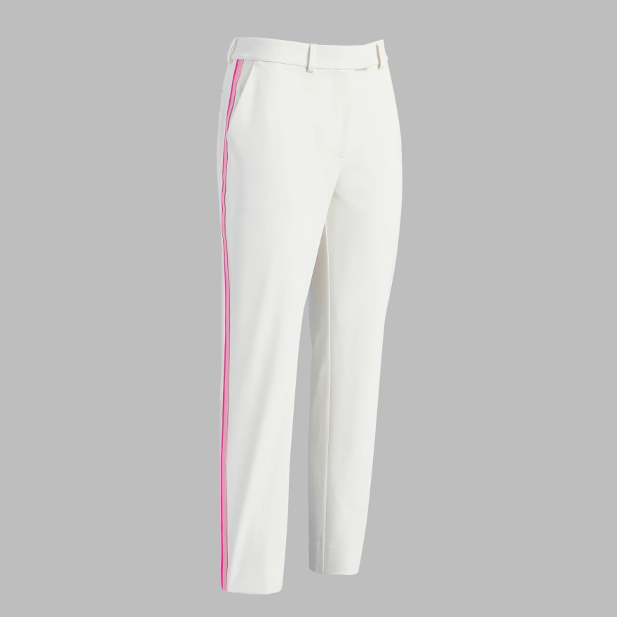 TUX SHADOW STRETCH STRAIGHT LEG TROUSER in CHALK WHITE