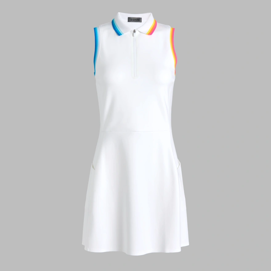 KNOCKOUT A-LINE POLO DRESS in Snow