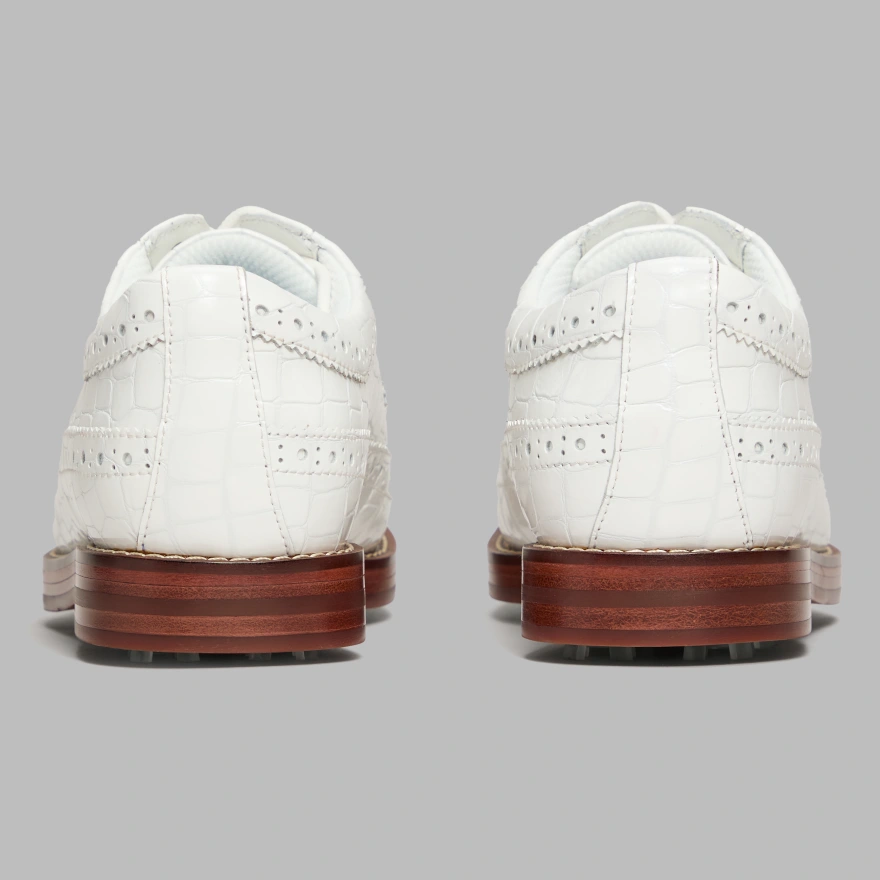 WOMEN'S LTD RELEASE GALLIVANTER CROC-EMBOSSED LEATHER LUXE SOLE GOLF SHOE in Snow - Alternate Image 4