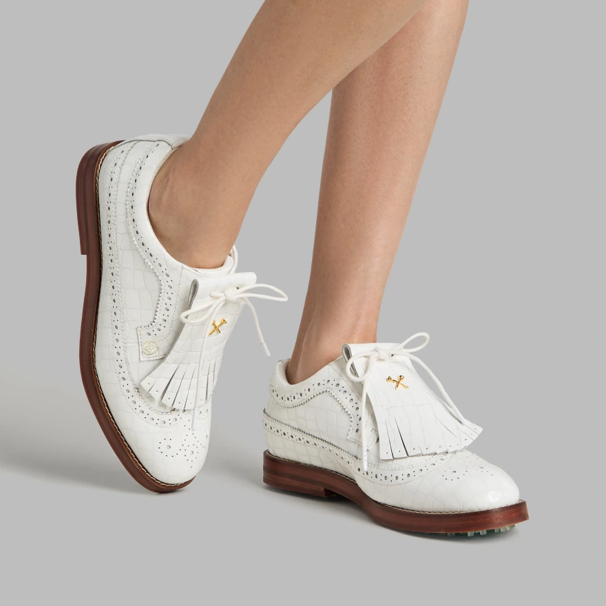 WOMEN'S LTD RELEASE GALLIVANTER CROC-EMBOSSED LEATHER LUXE SOLE GOLF SHOE in Snow - Alternate Image 5