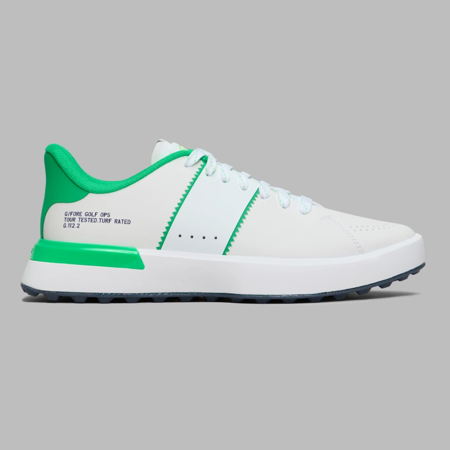 G/FORE G.112 ゴルフシューズ ホワイト/グリーン WOMEN'S LTD RELEASE G.112 SADDLE STRIPE KILTIE GOLF SHOE | WOMEN'S