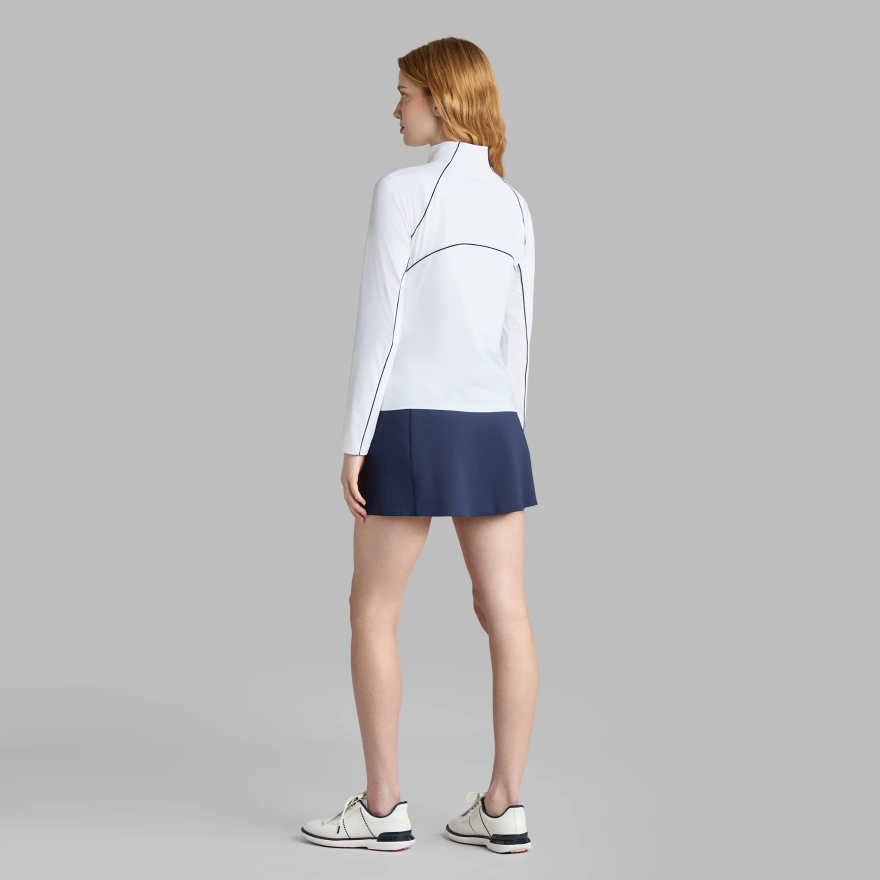 CONTRAST MESH SILKY TECH NYLON 1/4 ZIP PULLOVER | WOMEN'S