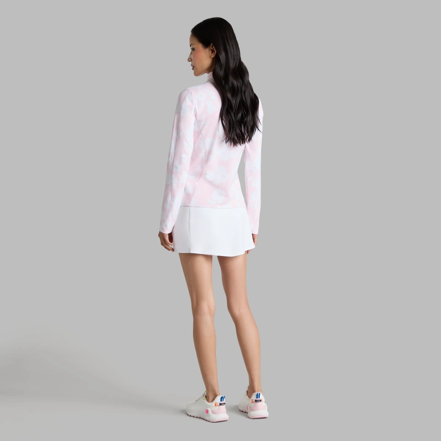 PRINTED BRUSH BACK STRETCH PULLOVER in Blush - Alternate Image 3