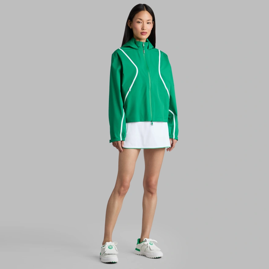 PANELED WATER REPELLENT HOODED JACKET in DARK CLOVER - Alternate Image 2