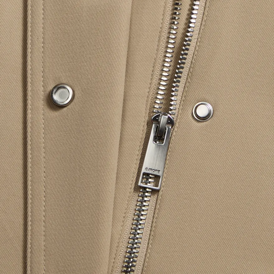 LTD RELEASE LEATHER COLLAR TRI-COTTON CROPPED JACKET in PUMICE - Alternate Image 5