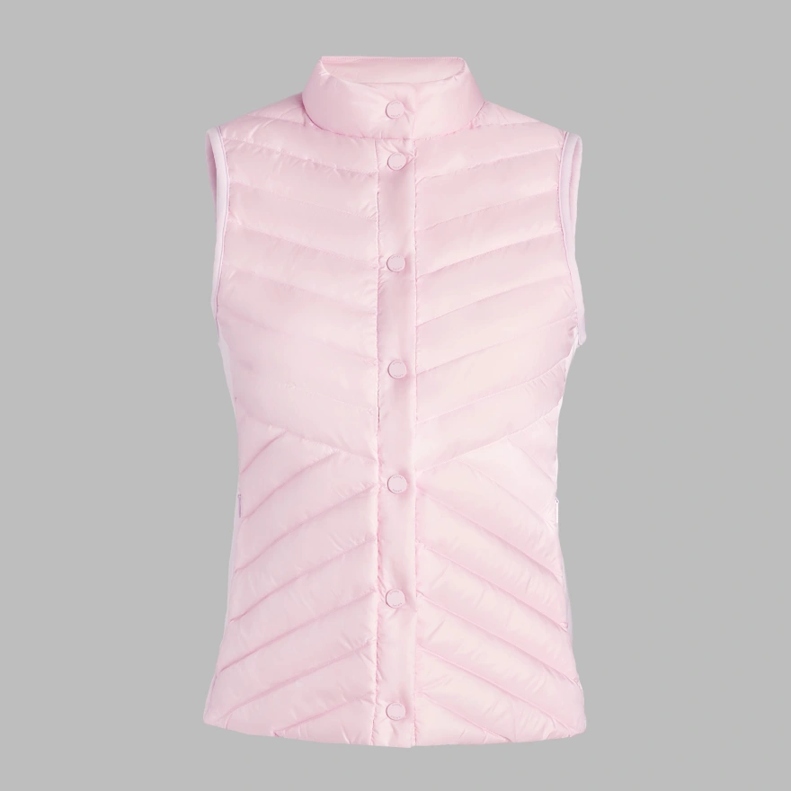 V-DOWN QUILTED STRETCH TECH INTERLOCK VEST | WOMEN'S JACKETS AND