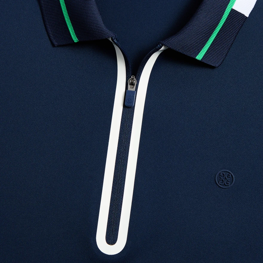 CONTRAST SLEEVE TECH PIQU&Eacute; 1/4 ZIP POLO in Twilight - Alternate Image 4