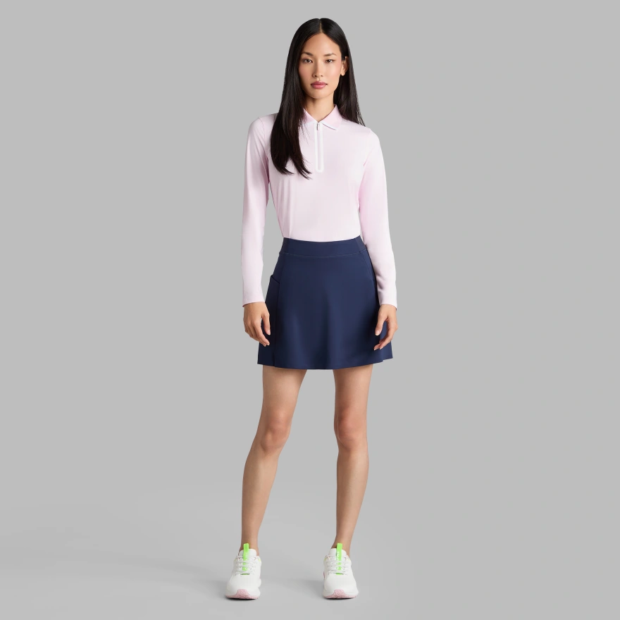 SILKY TECH NYLON LONG SLEEVE 1/4 ZIP POLO | WOMEN'S POLO SHIRTS