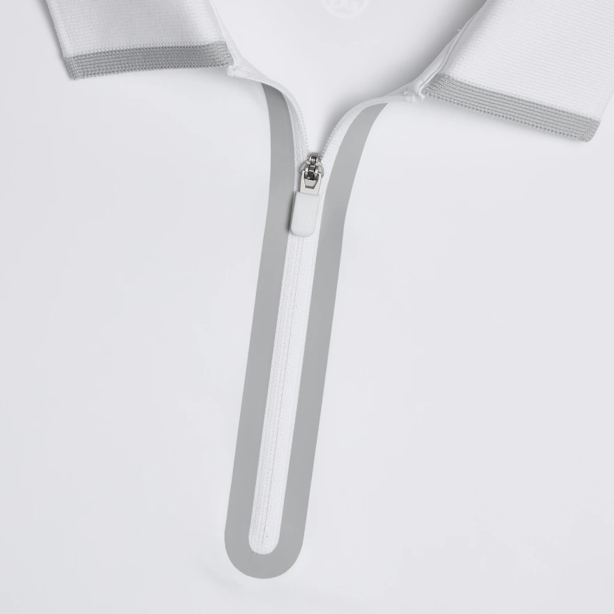 SILKY TECH NYLON LONG SLEEVE ZIP POLO in Snow - Alternate Image 4