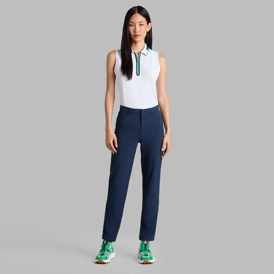 CONTRAST TECH PIQU&Eacute; SLEEVELESS POLO in Snow - Alternate Image 2