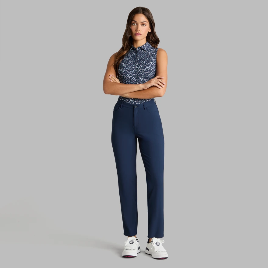 AYE POPPY SILKY TECH NYLON SLEEVELESS POLO in AZUL / TWILIGHT - Alternate Image 2