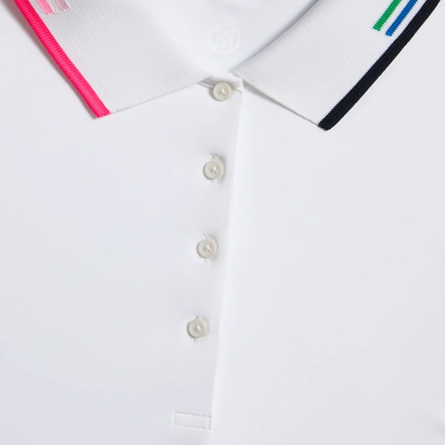 SILKY TECH NYLON LONG SLEEVE POLO in Snow - Alternate Image 4