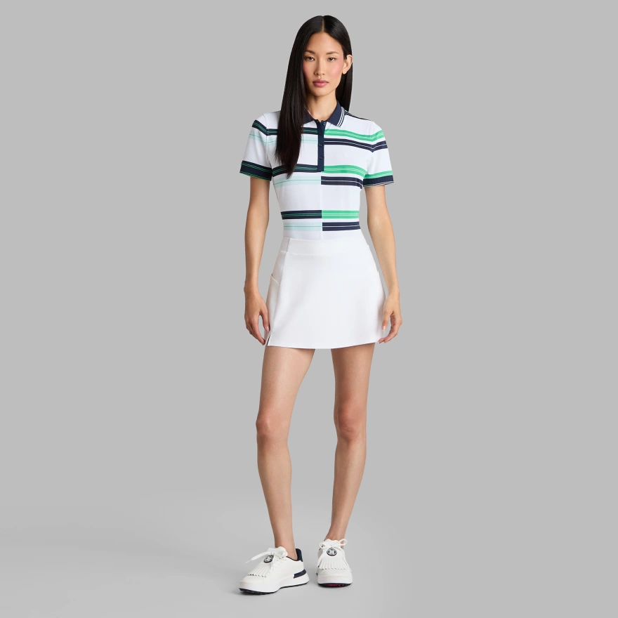 ENGINEERED STRIPE TECH PIQU&Eacute; POLO in Snow - Alternate Image 2
