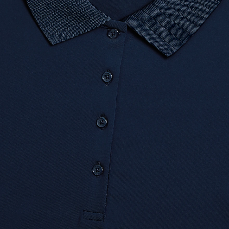 PLEATED COLLAR SILKY TECH NYLON SLEEVELESS POLO in Twilight - Alternate Image 4