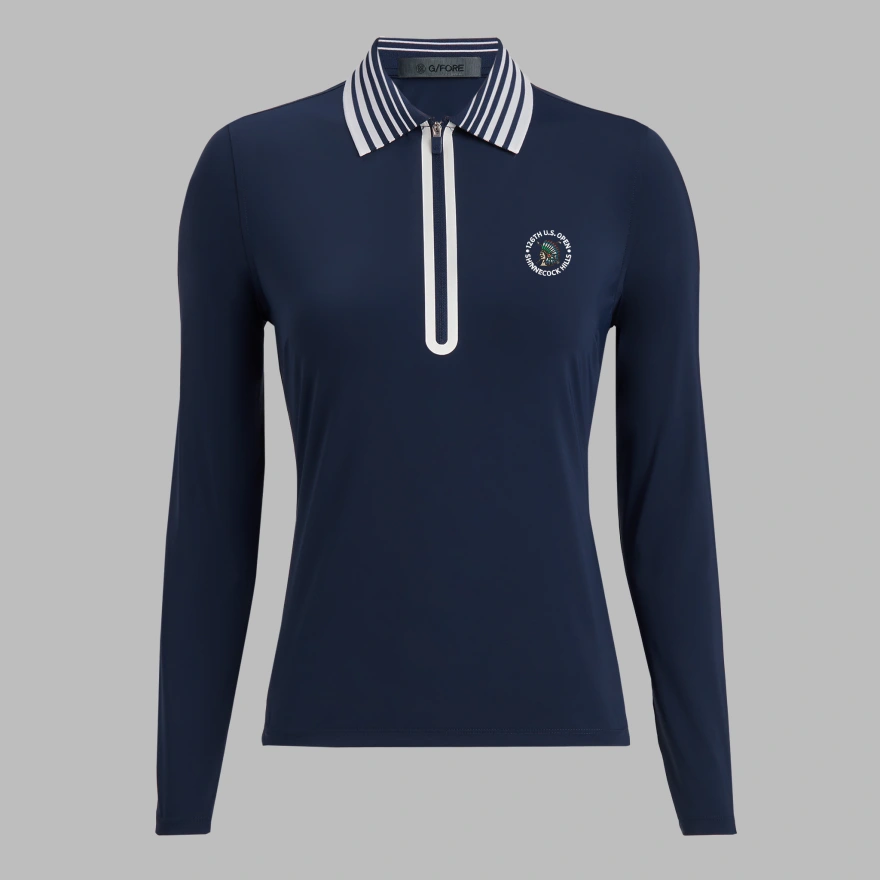 LTD RELEASE 2026 U.S. OPEN SILKY TECH NYLON QUARTER ZIP POLO in Twilight