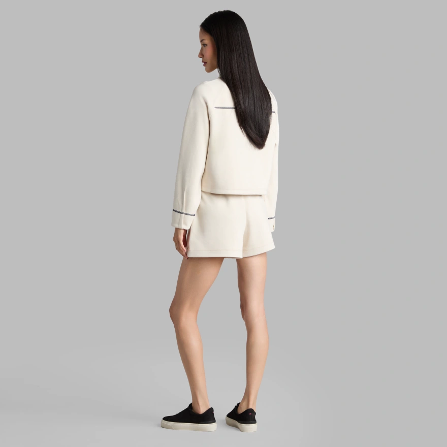 COSY DOUBLE KNIT SHORT in CHALK WHITE - Alternate Image 3