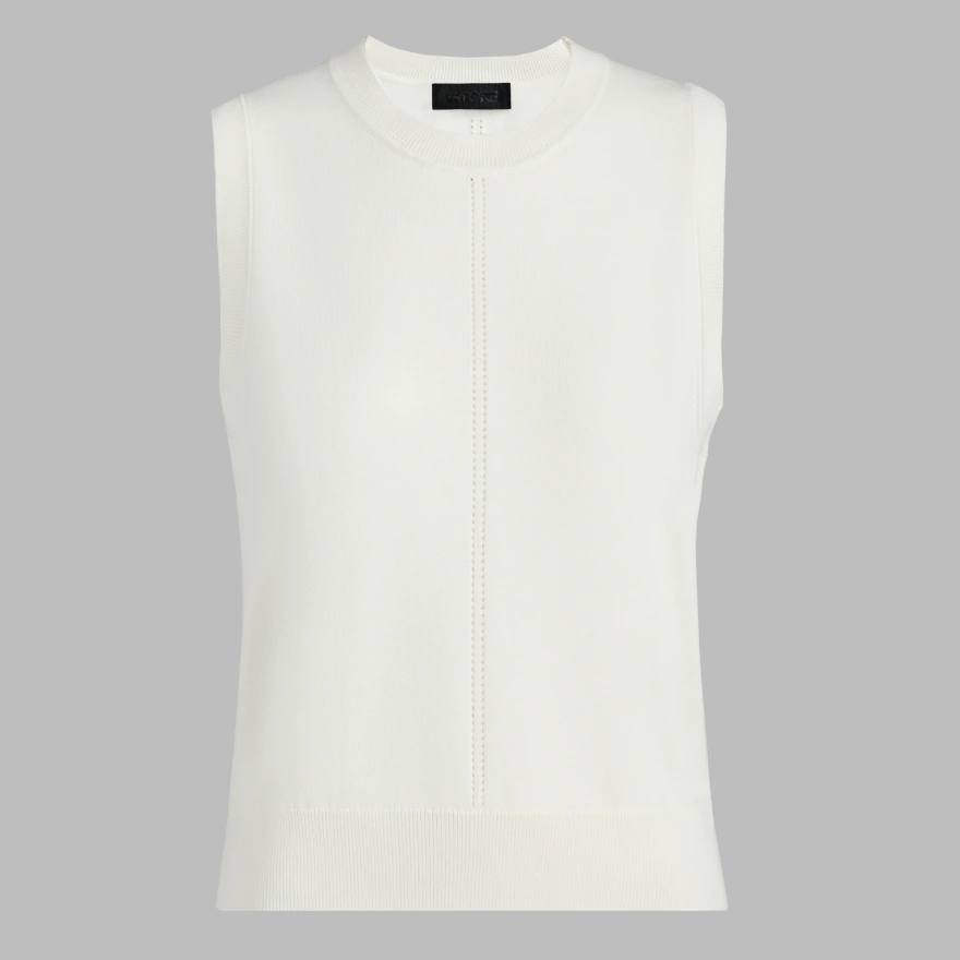 LTD RELEASE COOLING COTTON SLEEVELESS SWEATER in CHALK WHITE