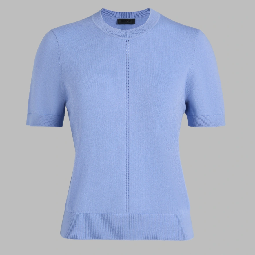 COOLING COTTON SHORT SLEEVE CREWNECK TOP in Willow