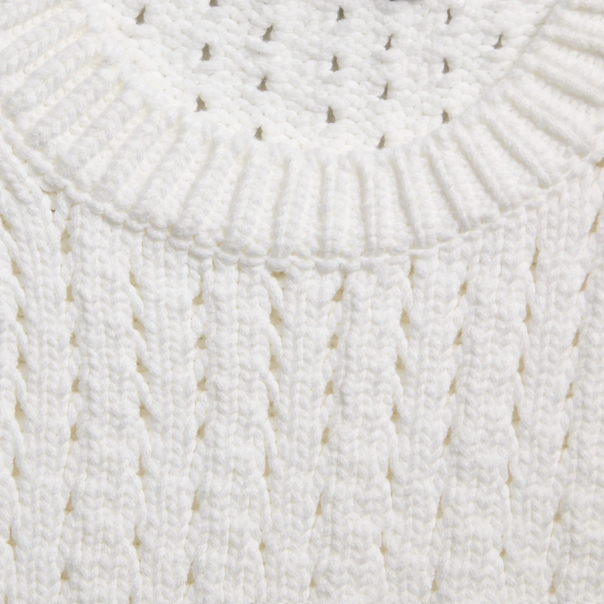 LTD RELEASE VILLA COTTON BLEND CROPPED SHORT SLEEVE JUMPER in Snow - Alternate Image 4