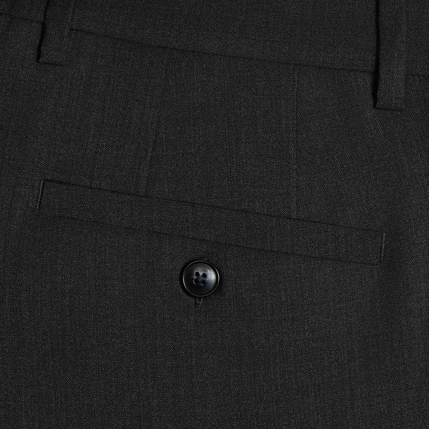LTD RELEASE ALL SEASON WOOL STRAIGHT LEG PANT in CHARCOAL MELANGE - Alternate Image 4