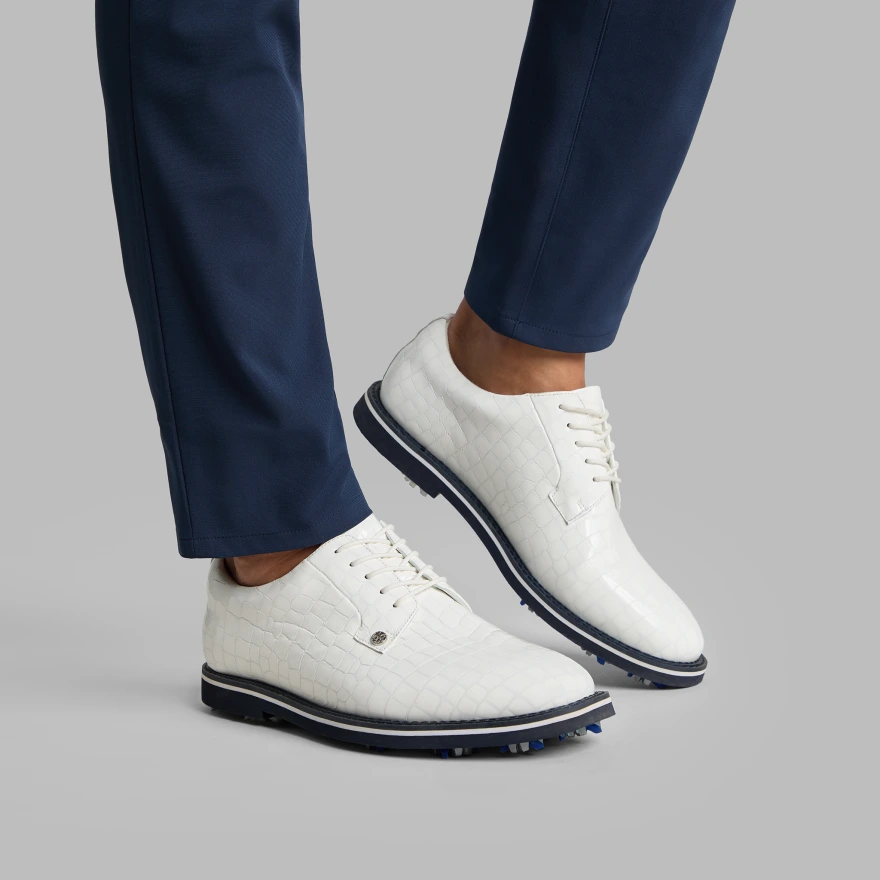 MEN'S LTD RELEASE GALLIVANTER G/LOCK CROC-EMBOSSED LEATHER DERBY GOLF SHOE in Snow - Alternate Image 5