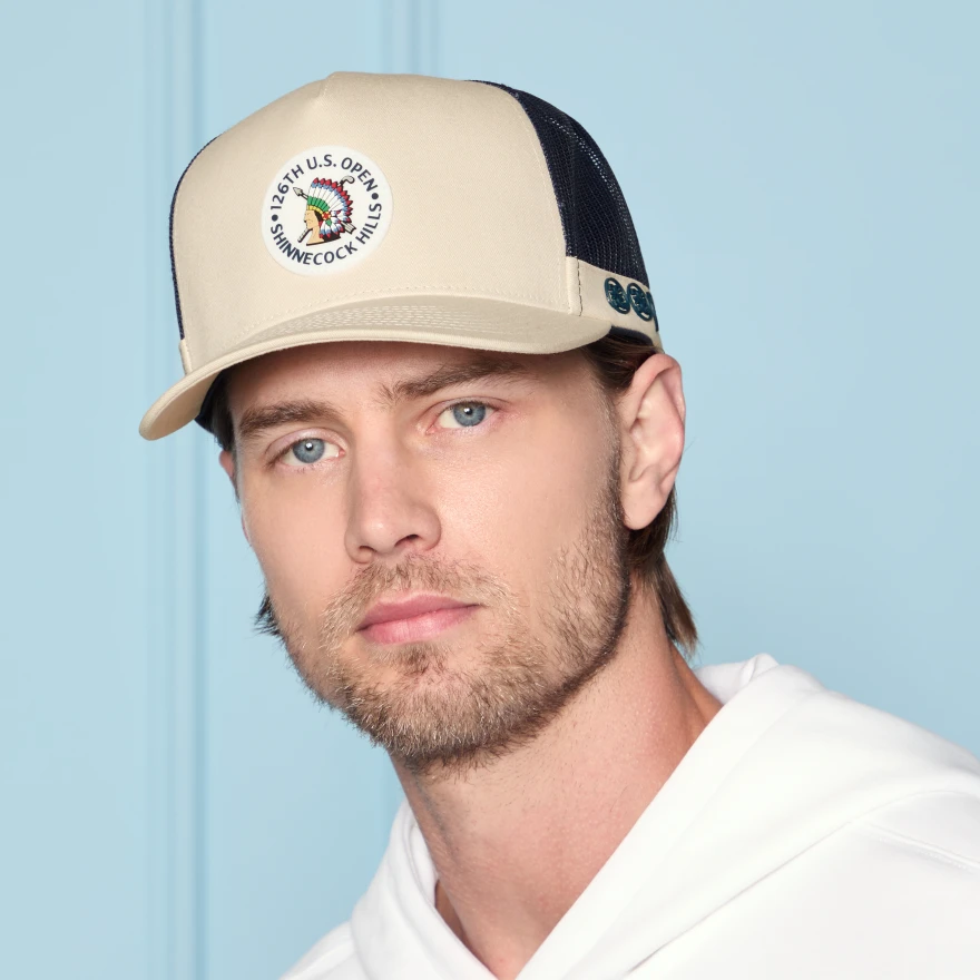 2026 U.S. OPEN ICON PATCH TRUCKER HAT in STONE - Alternate Image 2