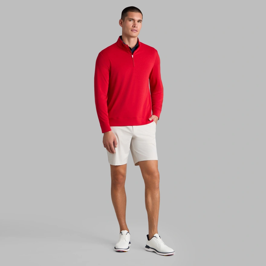 SOFT TOUCH JERSEY 1/4 ZIP in RUBY - Alternate Image 2