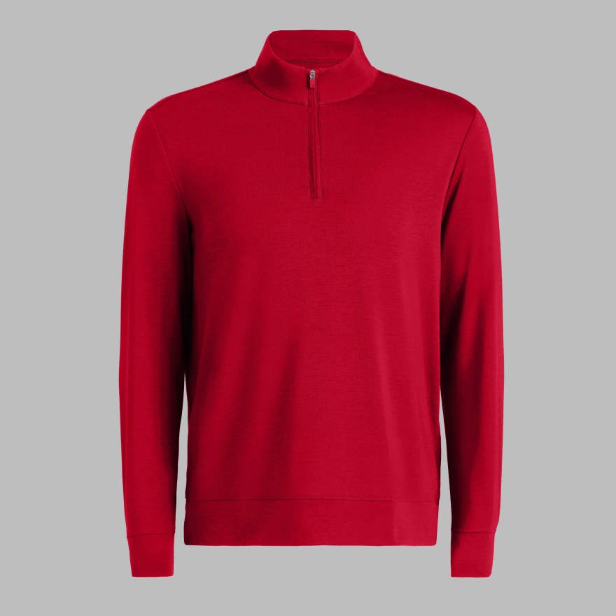 SOFT TOUCH JERSEY 1/4 ZIP in RUBY