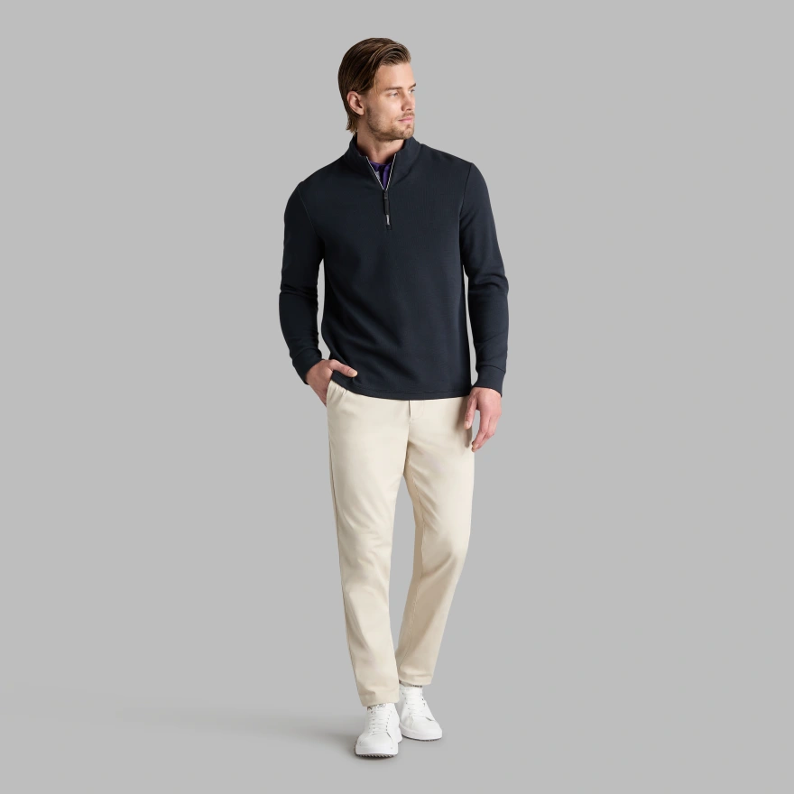 WAFFLE KNIT QUARTER ZIP in Onyx - Alternate Image 2