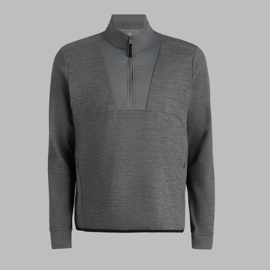 DOUBLE KNIT PULLOVER in CHARCOAL MELANGE