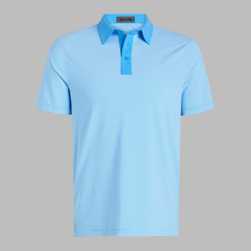 FEEDER STRIPE FINE TECH JERSEY POLO in Azul